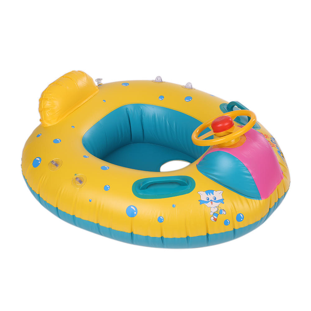 Detachable Inflatable Sunshade Swimming Pool Ring Float Boat Seat Baby Kids Toddler Raft