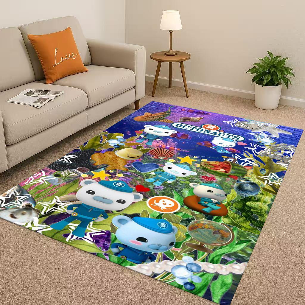 Cute Octonauts Barnacles Cartoon Living Room Non-Slip Area Rug Carpet for Bedroom Playroom Sofa,Easy Clean Home Decor Doormat