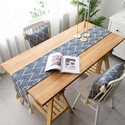 Runner da Tavolo con Nappa a Righe Impermeabile Runner da Tavolo Decorazione Matrimonio Country Giapponese per Tavolo da Pranzo Tessile per la Casa Moderno