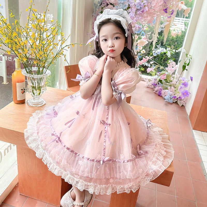 

Платье принцессы Лолиты для девочки Летнее детское сетчатое платье Платье на день рождения для девочки 130