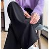 Women's High-Waist Black Wide-Leg Pants: 2026 Spring/Summer Petite Casual Drapey Long Straight Pants