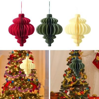 Christmas Honeycomb Ornament Decor Gift Xmas Paper Honeycomb Ornament for Home Festival Car Interior Party Supplies Yard