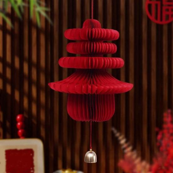 Christmas Tree Hanging Ornament Set Easy Assembly Festive Hanging Decor 3D Honeycomb Paper Decoration