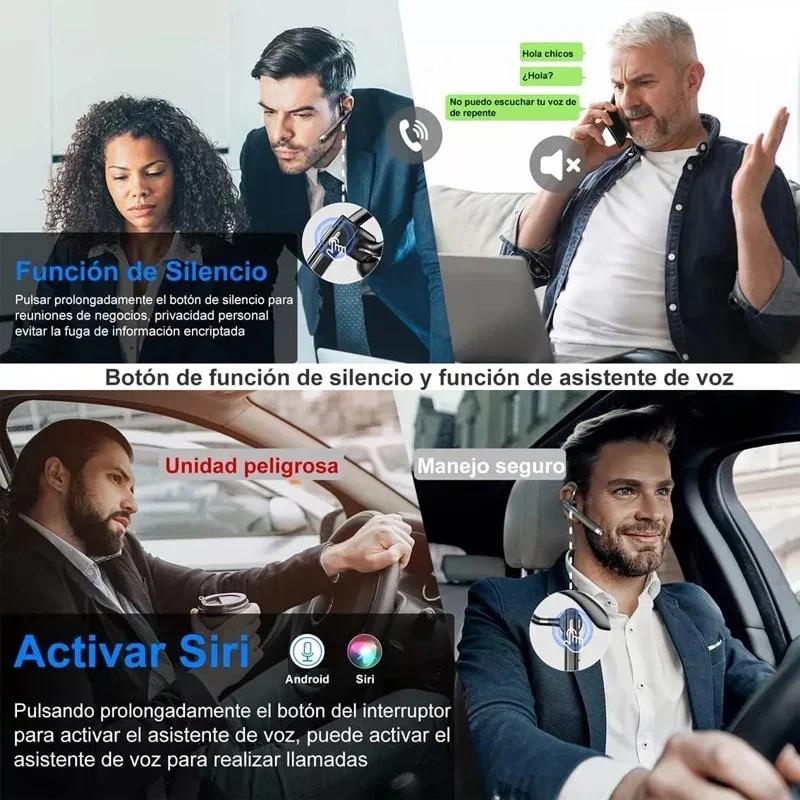 Wireless Headphones Bluetooth Headset With Microphone Earphones Handsfree Noise Canceling Audifonos Talking Business Driving