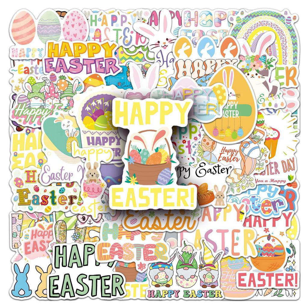 50 Easter Graffiti Stickers Personalized Cartoon Holiday Decoration Mobile Phone Water Cup Suitcase Stickers