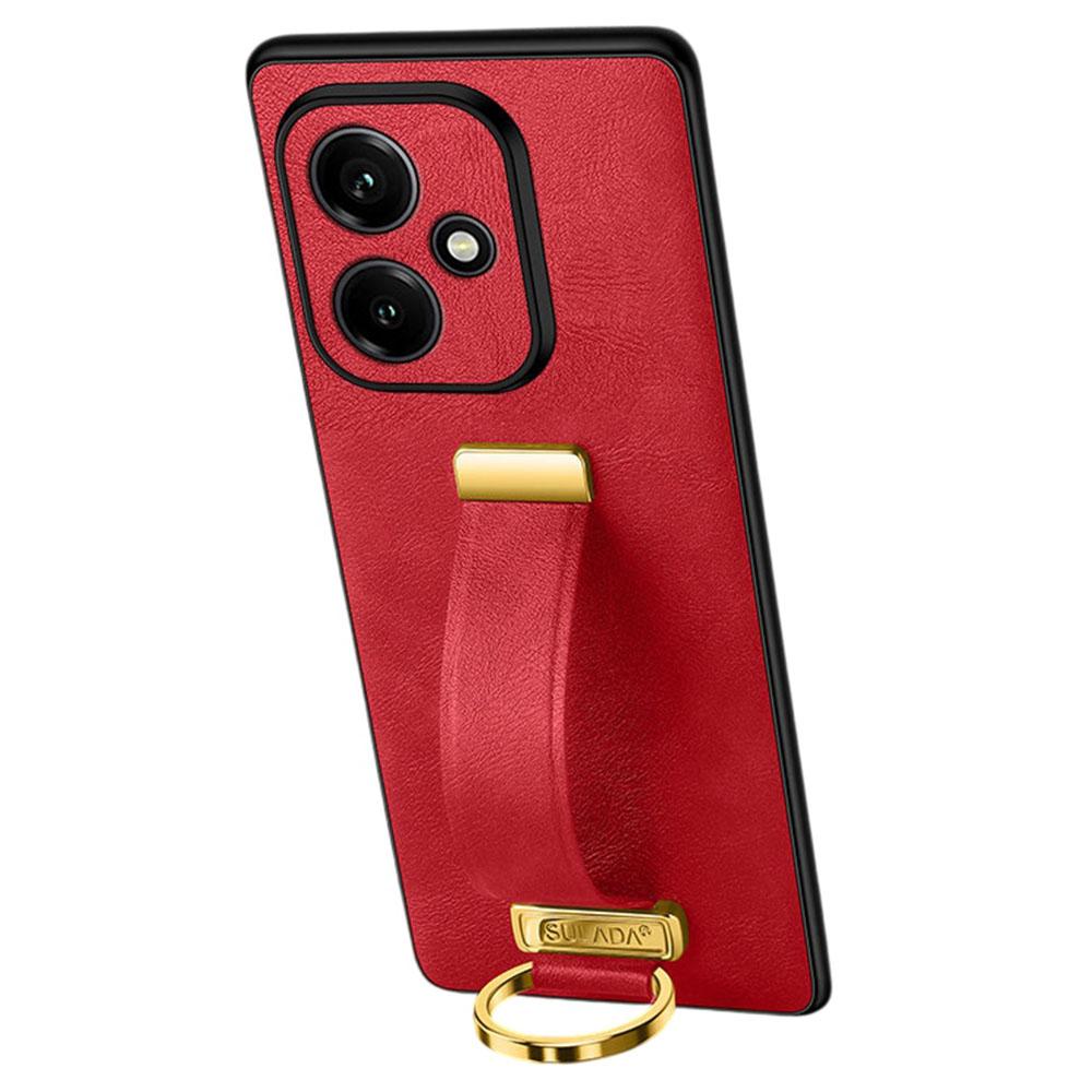 

Серия SULADA Fashion для Honor 400 5G (Глобальный) Чехол Браслет Подставка Кожаная Задняя Крышка для Телефона Red