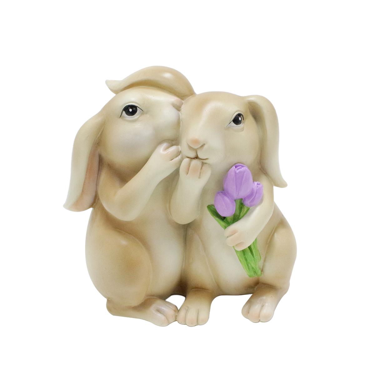 

1pc Whispering Rabbit, Easter Decoration Rabbit Ornament, Secret keeping Rabbit, Handmade Resin Crafts