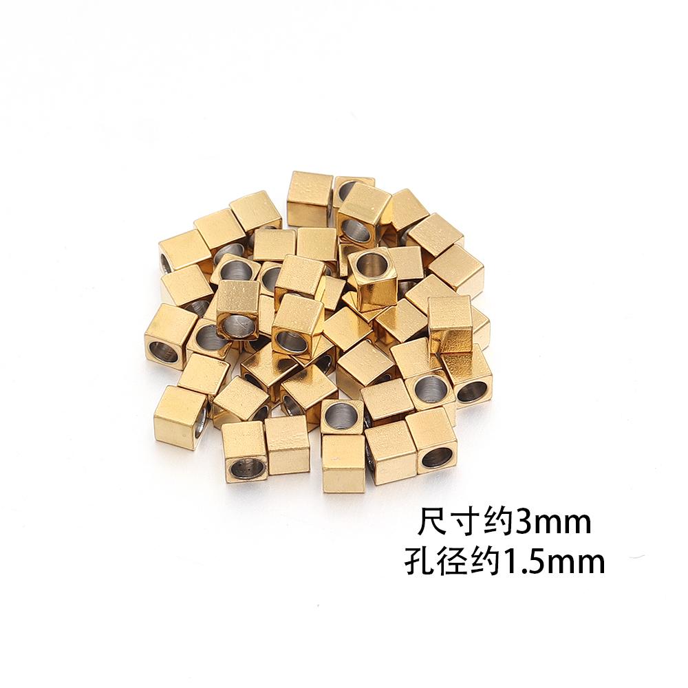 50Pcs 2.5 3 4 5 6mm Stainless Steel Beads Cube Spacer Beads Square Loose Beads For DIY Jewelry Making Necklace Bracelet Supplies