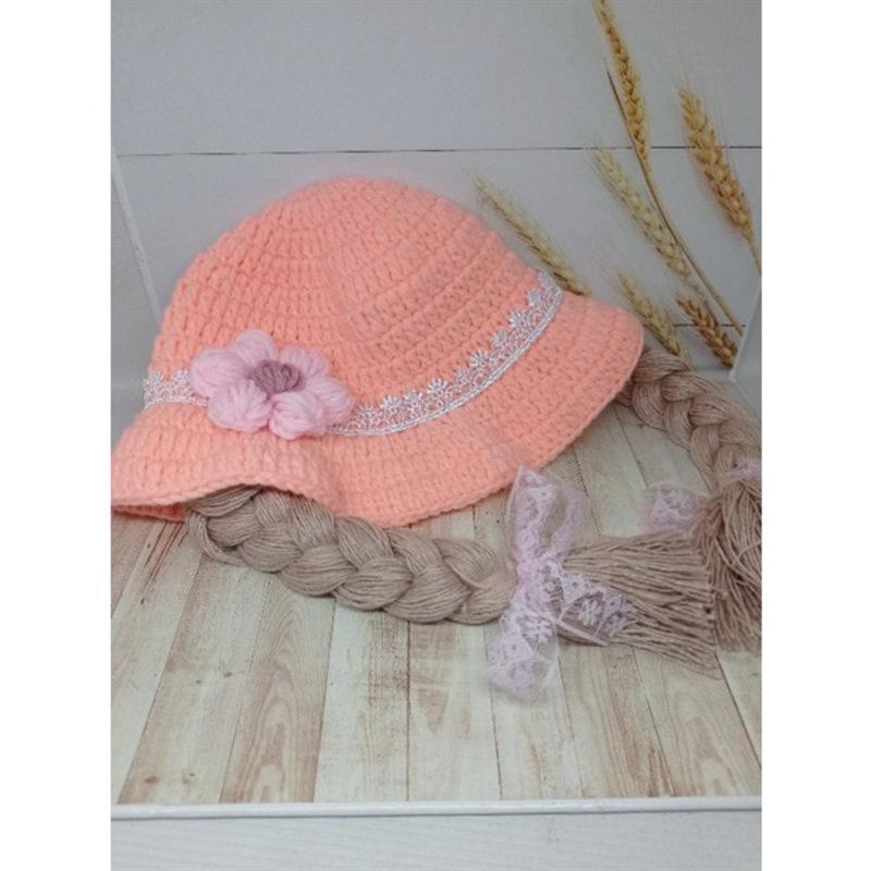 New hand knitted funny woolen hat long horn lace clown pullover hat