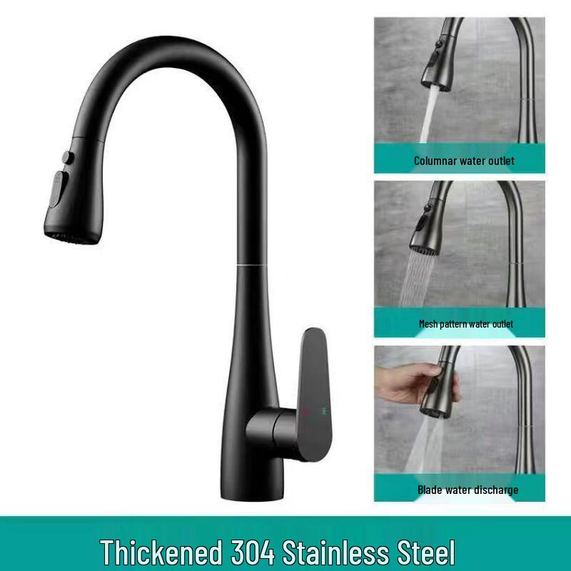 OEING 304 Stainless Steel Pull-Out Kitchen Faucet