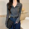 Herbst- und Winterdesign Heißes Mädchen Schlankes Langarm-T-Shirt Damen Unterwäsche Strickoberteil