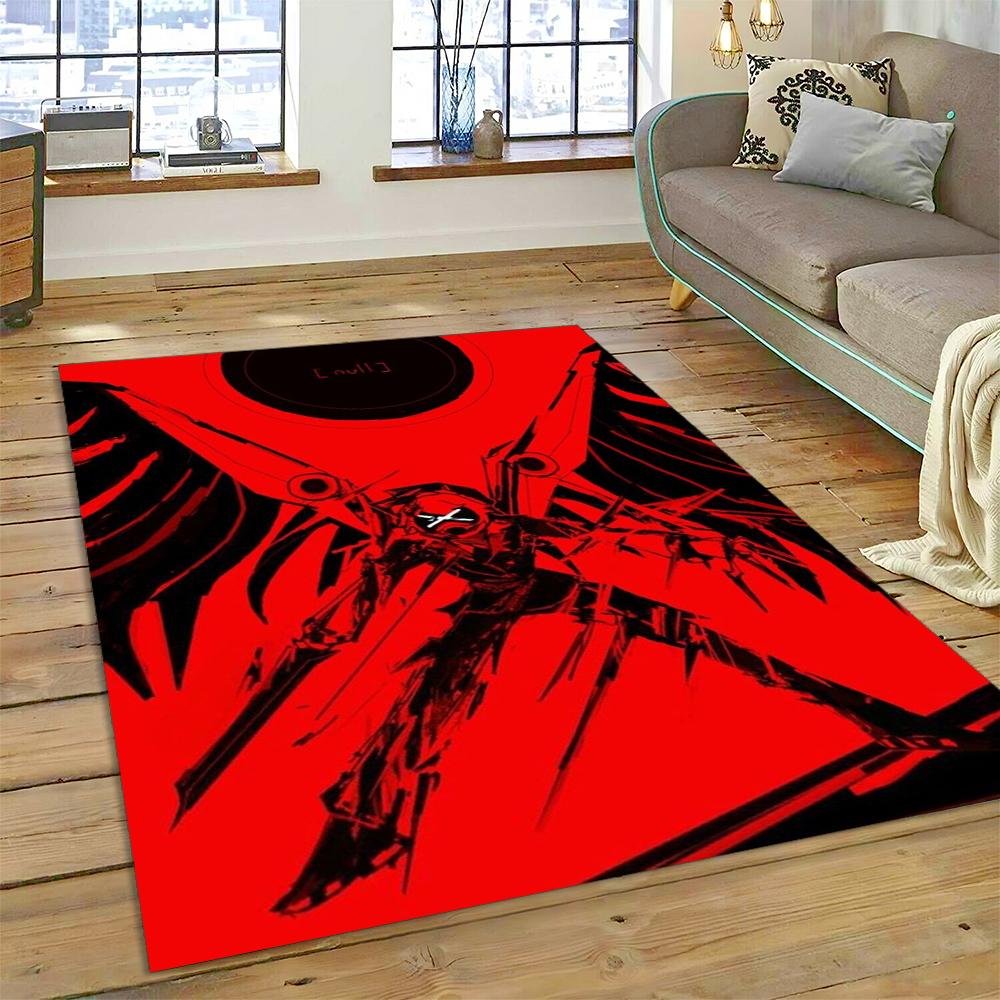 2025 New Style Cartoon Murder Drones Uzi Robot 3D Rug Carpet for Living Room Bedroom Home Decor, Floor Mat Non-slip Sofa Doormat
