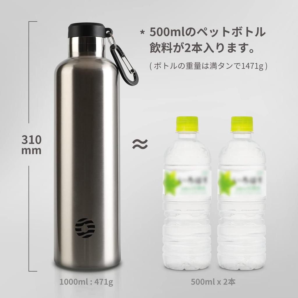 FJbottle 1 Liter Vacuum Insulated Stainless Steel Water Second for Direct Sports Includes Water Bottle Cover and Cleaning Suitable for and Children