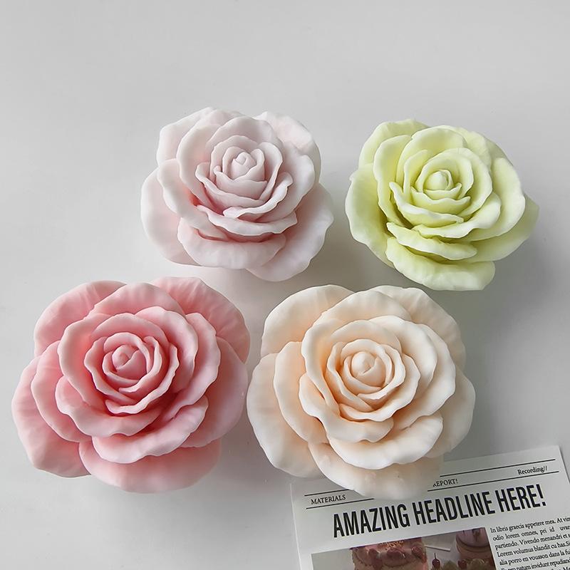 DIY Rose Blume Aroma Kerze Silikonform Handgemacht Gips Epoxidharz Ornamente Form Blumen Kerzenherstellung Zubehör