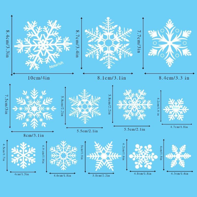 Christmas Window Static Stickers 2/4 Sheet Easy Peel Removable Santa Reindeer Snowflake Decals for Winter Holiday Party Decor