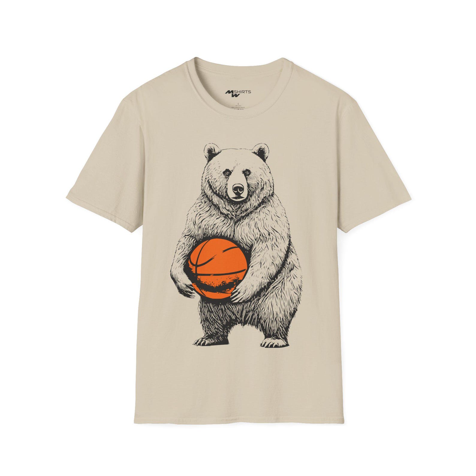 Basketball Bear/ Vintage-Style T-Shirt/ Unisex Softstyle T-Shirt 3XL