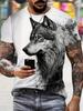 Fashion Street Style Men's Crew Neck T-shirt Fierce Wolf Graphic T Shirts for Men 3d Printed Breathable Tops Summer Casual Tees