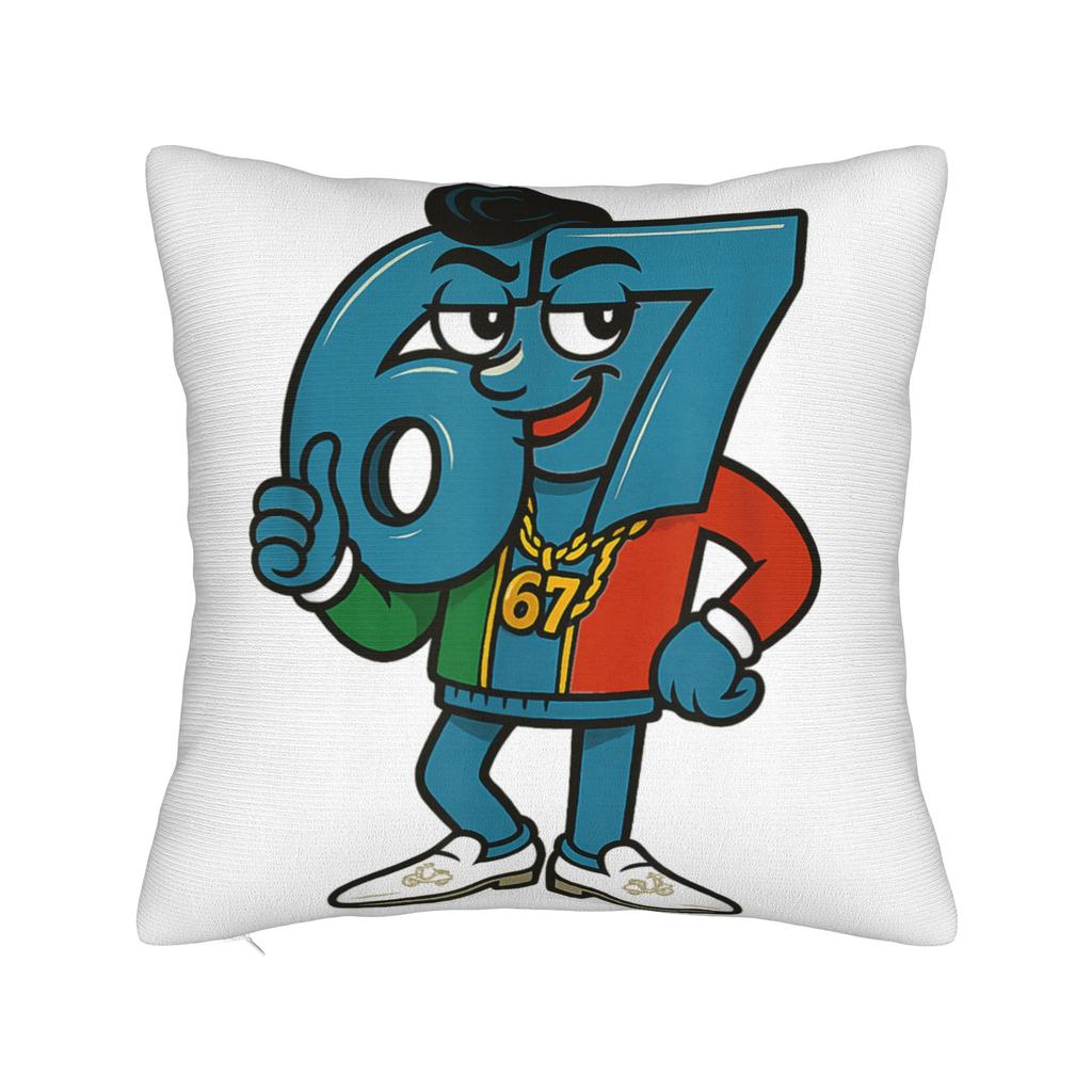 Funny 67 Six Seven Italian Brainrot 6 7 Meme Pillow Case  Design Pillow Cover Retro Trendy Pillowcases For Living Room Sofa