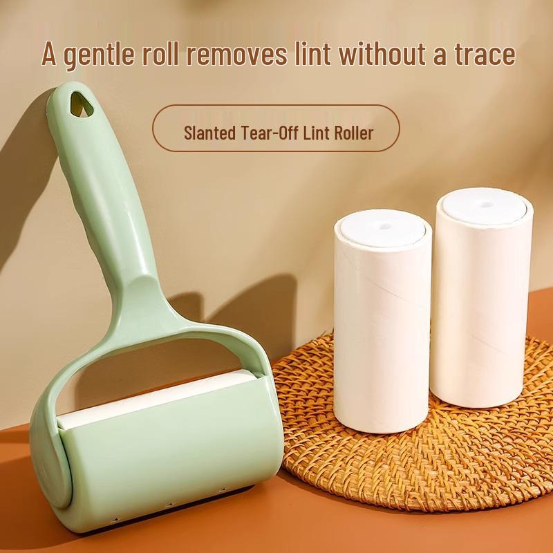 Abreißbarer Klebe-Fusselroller für Kleidung - Haar- & Staubentfernung mit Ersatzpapierrollen