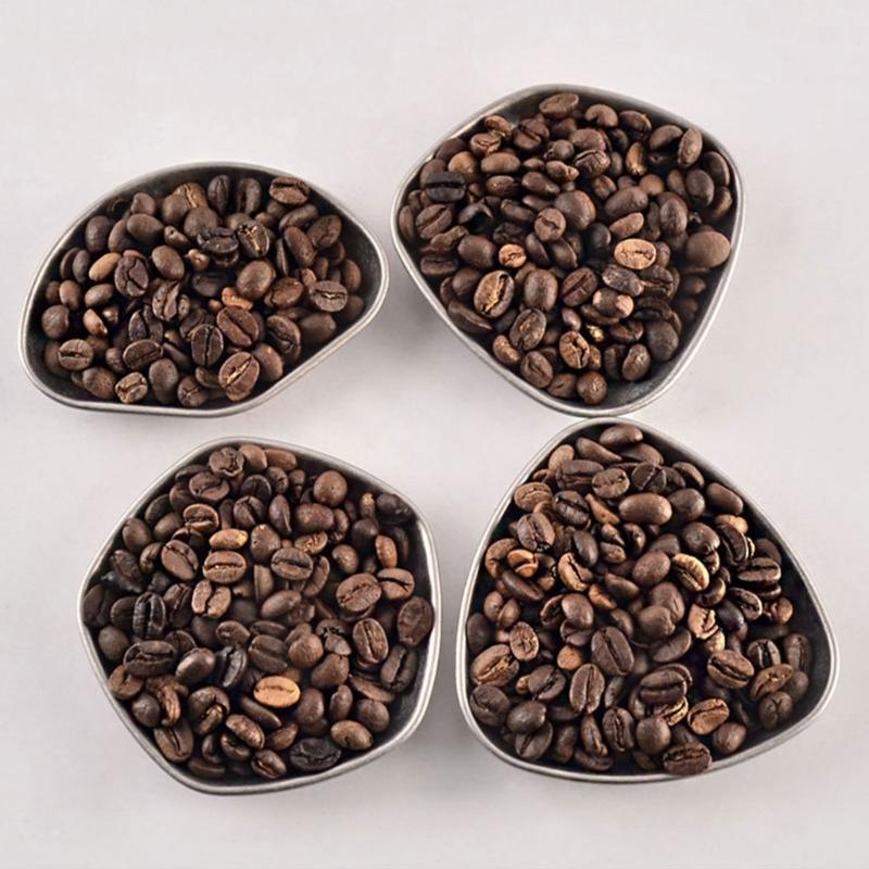 4 Pack Coffee Bean Weighing Plate Functional Coffee Dosing Tray Metal Tray Coffee Bean Plate Gift for Coffee Enthusiasts