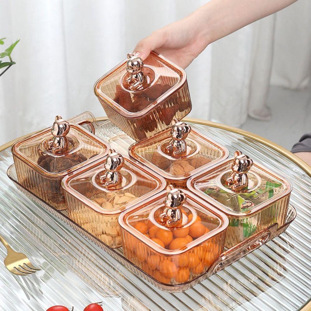 

With Lid Snack Storage Container Plastic Serving Platter Modern Dried Fruits Storage Box Party