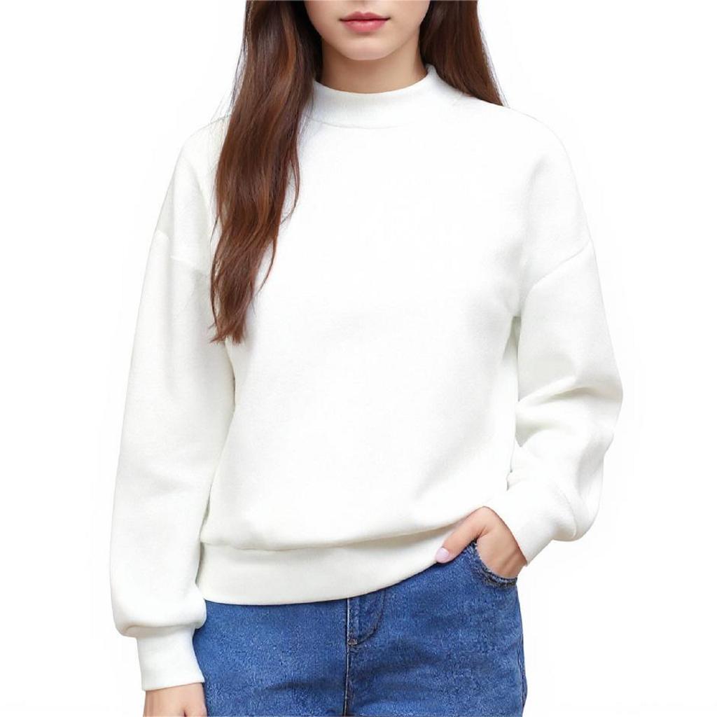 Teen Girls Solid Color Tops Cute Fashion Youth Long Sleeve Oversized Sweatshirts Teen Tops Winter Preppy Style Clothing