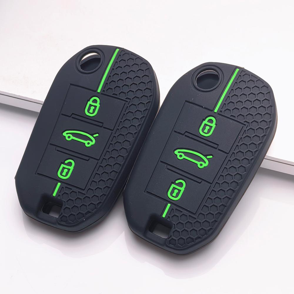 Key Fob Cover for Peugeot 3008 5008 208 308 408 508 4008 C3 Anti-Scratch Surface Shockproof Structure Soft Grip Texture Easy Install Design