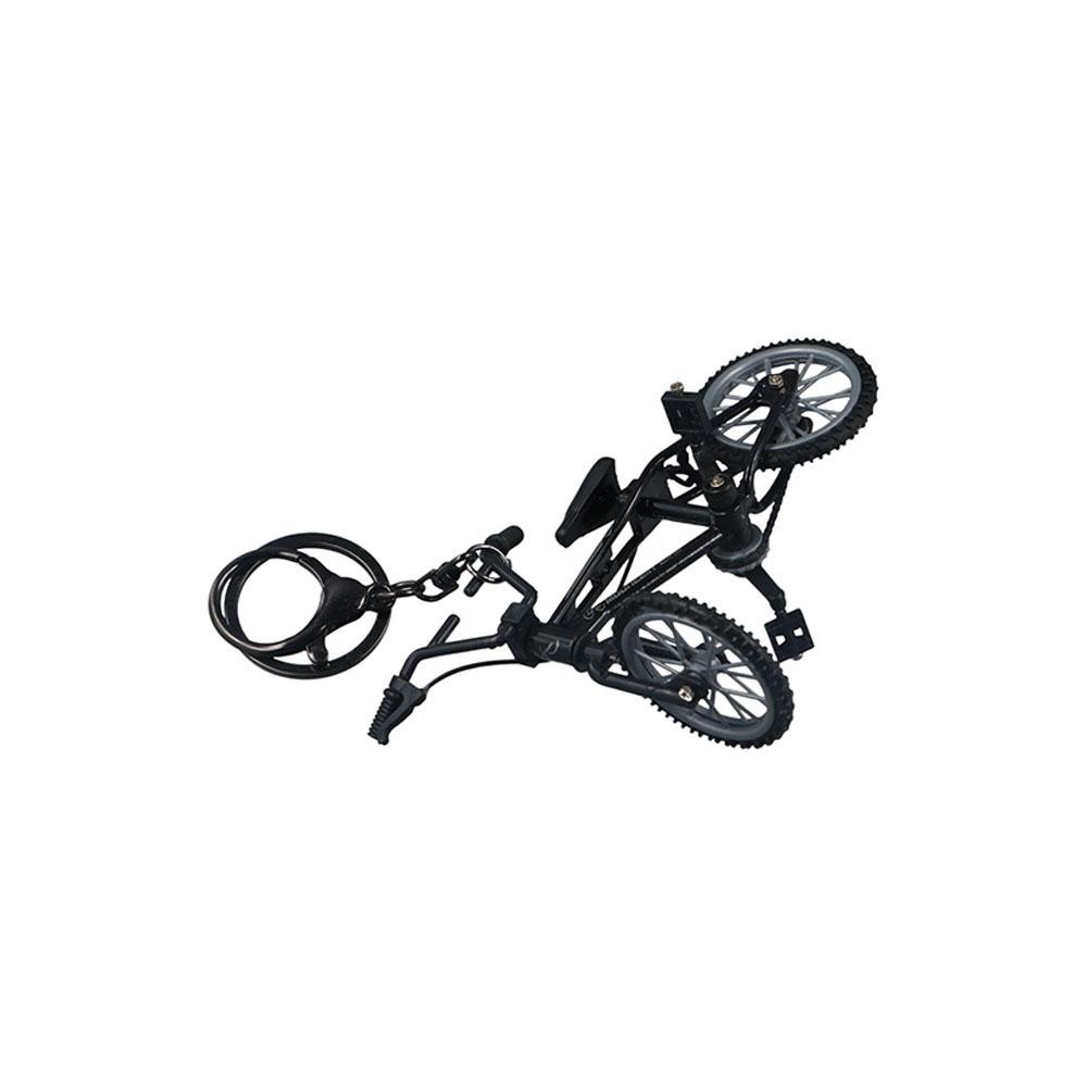 Rotatable Wheel and Handlebars Mini Bike Keyring Creative Cycling Bag Hanging Couple