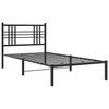 Metal Bed Frame with Headboard Black 100 X 190 Cm