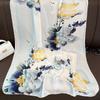 Ink and Wash Danqing High-grade Silk Scarf, Sunscreen Extended Printing Imitation Silk Scarf, Women's Long Silk Scarf, Beach Scarf