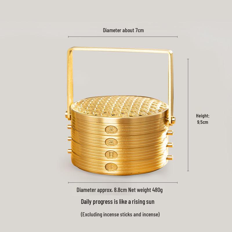Pure Copper & Yellow Brass Incense Burner for Sandalwood & Agarwood - Large Indoor Creative Design