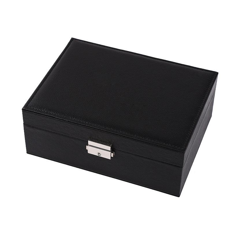 Double-layer PU leather jewelry storage box Large capacity jewelry box Earrings Necklace storage box Bracelet box