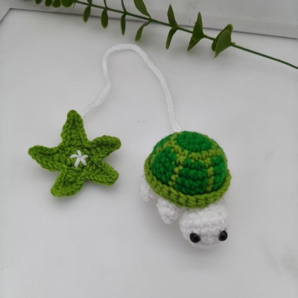Multi-Purpose Crochet Turtle Handmade Curtain Tieback Creative Bag Hanging Charm Home Decoration