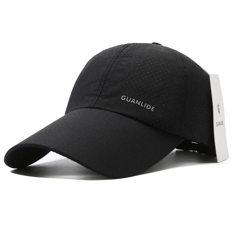 

New sunscreen trendy men s and women s summer baseball caps outdoor sports polyester breathable punching quick-drying cap Adjustable чорний