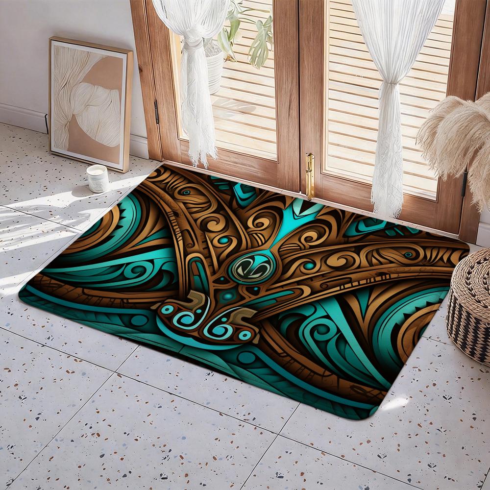 Art A Tattoo Floor Mat Eco Flannel Doormat Non Slip Odorless Indoor Floor Rug Soft Short Plush Home Mat