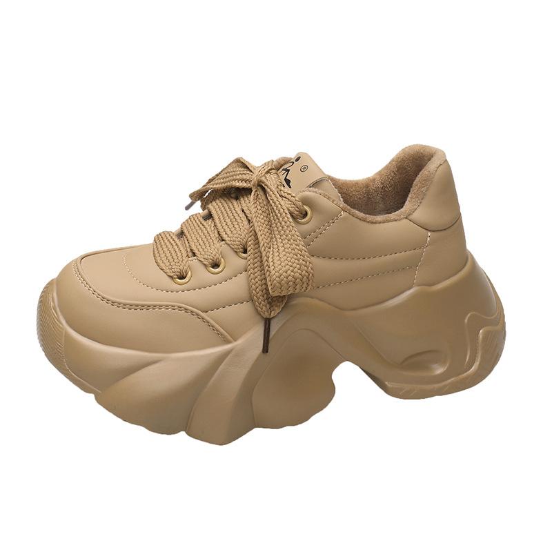 

Мода 7 см Женские кроссовки Обувь на платформе Кожаные Теплые Повседневные Спортивные туфли Женские Уличные Беговые Вулканизированные туфли Zapatillas Mujer 40