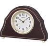 Clock Table Clock Radio Wave Analog Wooden Frame Dark Brown Wood Grain Pattern Dark Brown W...