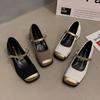 Zapatos Mary Jane Estilo Francés con Punta Abierta y Tacón Grueso para Mujer Ropa Casual de Primavera