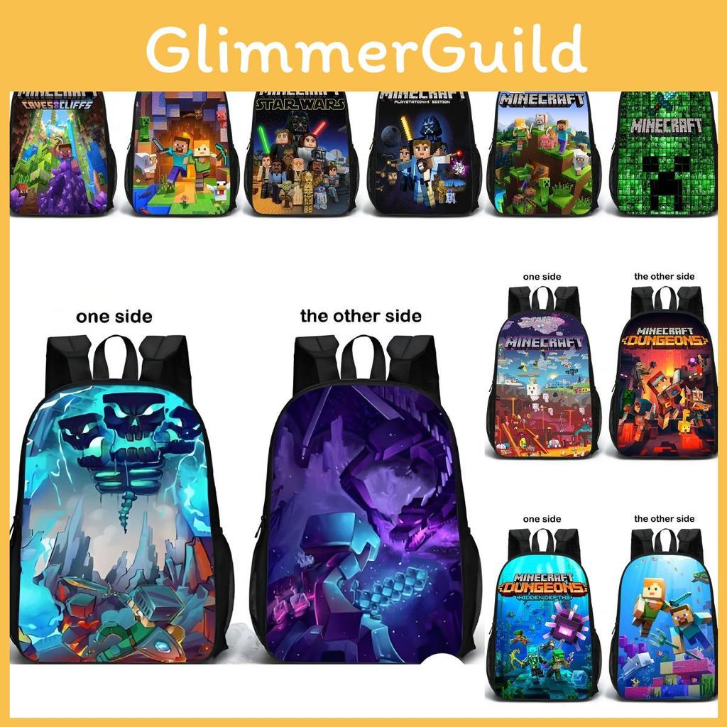 Double Pattern Minecraft Sided Schoolbag Backpack Breathable Bag Fashion Gift