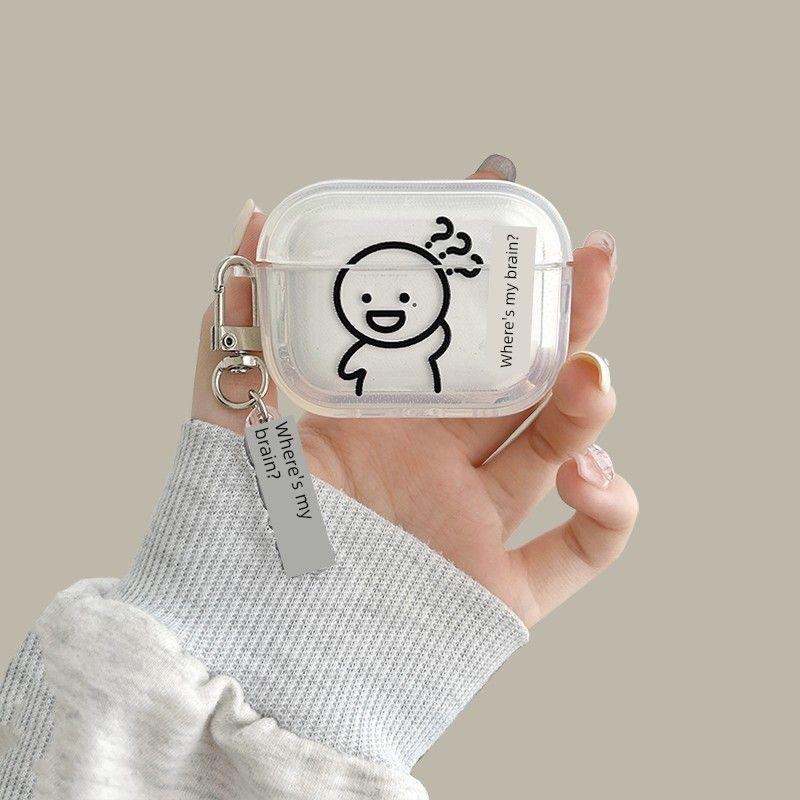 

2-е поколение Прозрачный 3-е поколение Силиконовый Pro Необычные идеи Мужской и Женский Набор Второго Поколения Всесторонне Защищенный от Падений Новинка Мягкий Apple Airpods 3 Where s my brain + same pendant