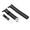 Black Silicone Watchband for Stainless Steel Buckle with Screwdriver Tool