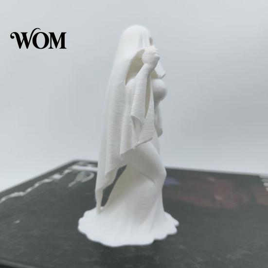 Themed Window Display Decoration 3D Printed Halloween Ghost Bride Statue Ornament, Female Figure Sculpture with Anti-fall Decor Stable Base,
