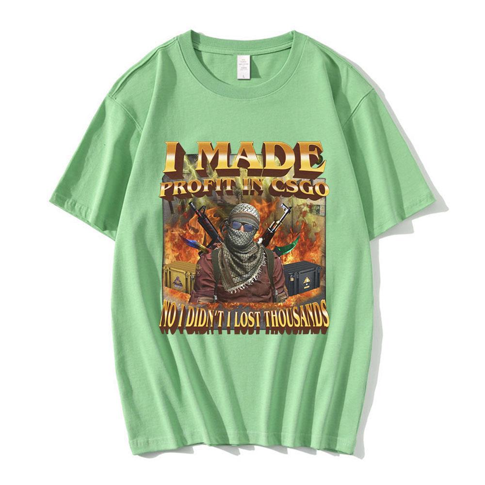 

I Made Profit Meme Graphic T-Shirt Men Women Fashion Vintage T-shirts 100% Cotton Casual Oversized Tee Shirt Harajuku Streetwear 4XL