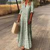 2023 Autumn/Winter Retro Stand Collar Loose Plus Size Fashion Long Dress
