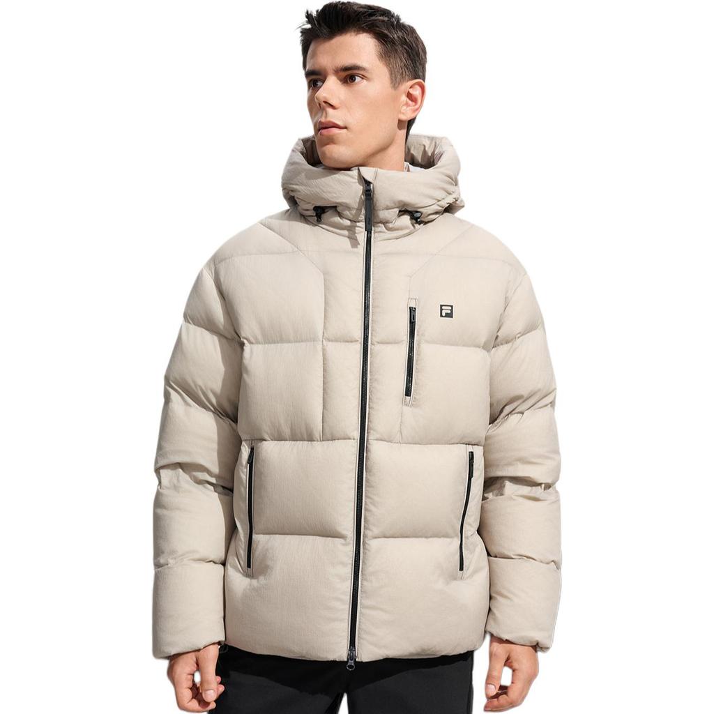 FILA Fitness Down Jackets Men's Hazy Gray Brown BG Hooded Moderate Other A51M541902F-BG