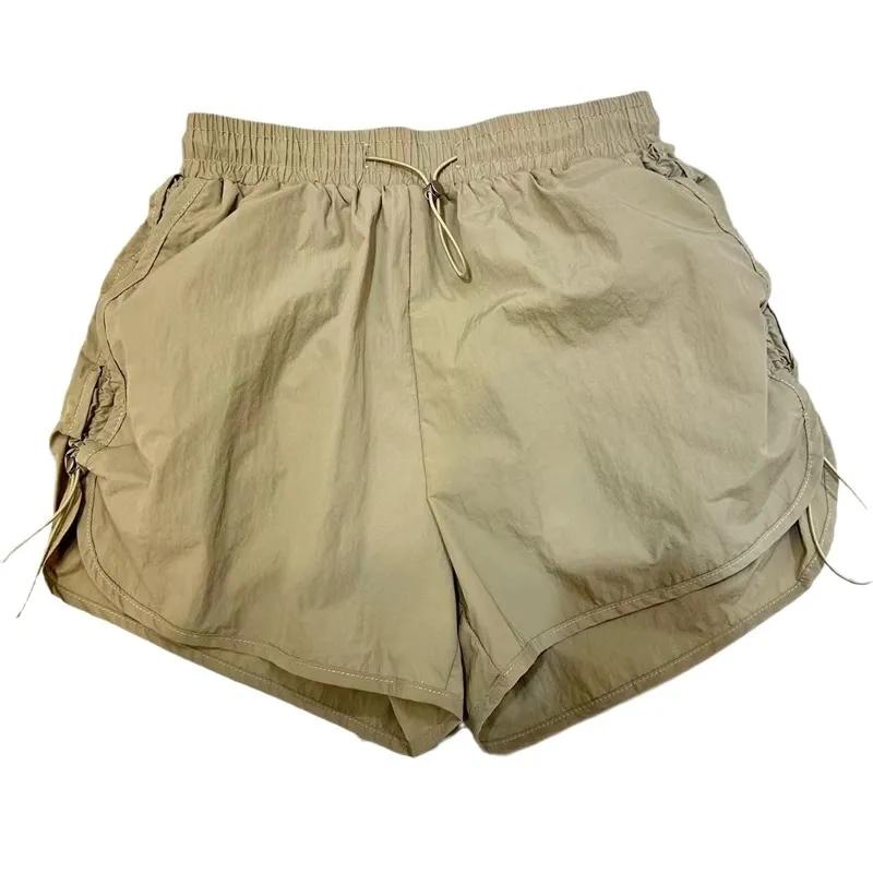 

Unisex Khaki Drawstring Waist Athletic Shorts Casual Quick Dry Sports Shorts S хаки
