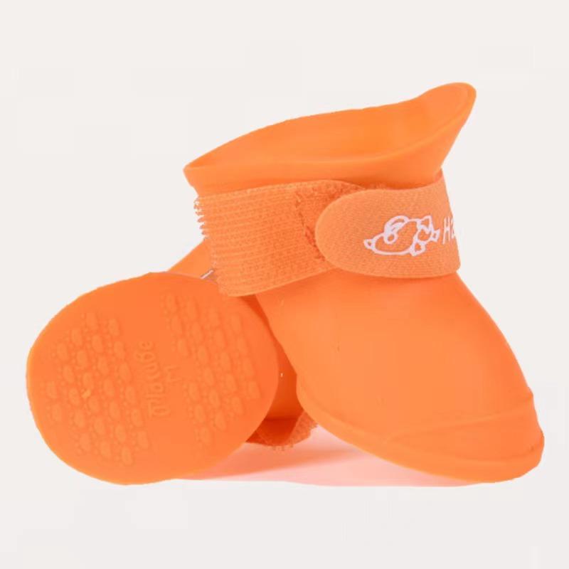 4pcs/Set Dogs Shoes Candy Colors Rubber Waterproof Soft Pet Rain Boots For Puppy Cats S/M/L