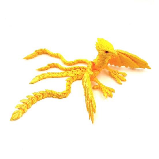 3D Printed Phoenix Ornament Articulated Phoenix Fidget Toy Flexible Phoenix Bird Toy Animal Centerpiece for Stress Relief Desk Display