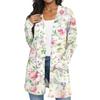 Women's Fashion Casual Retro Floral Print Mid-Length Cardigan Jacket