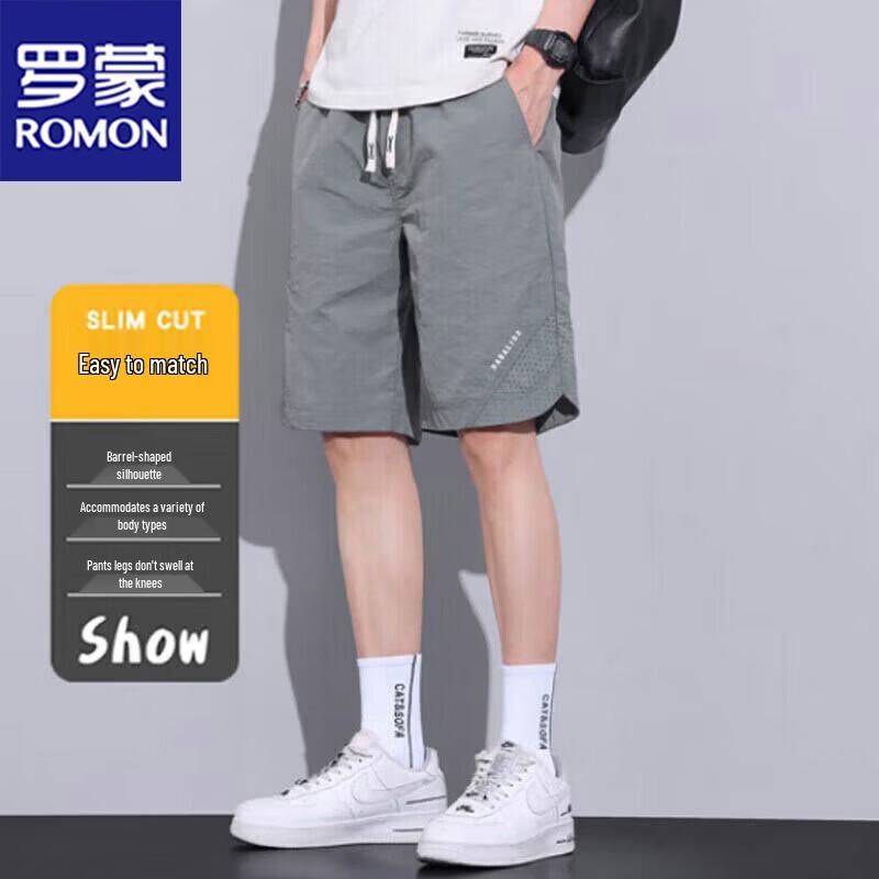 ROMON Men's Summer Breathable Sports Beach Shorts